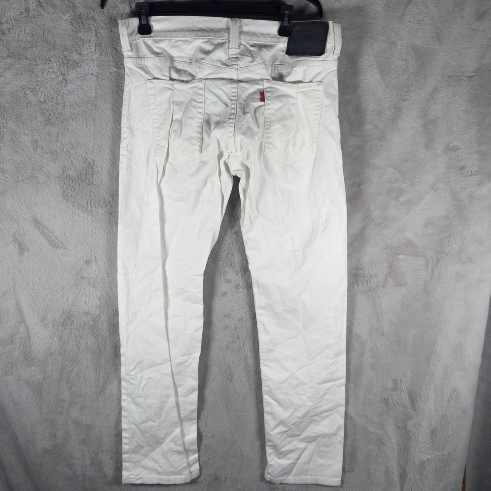 Levis 511 Skinny Jeans Mens 34x32 White Denim Vintage Y2K Stretch Pants - Picture 13 of 13
